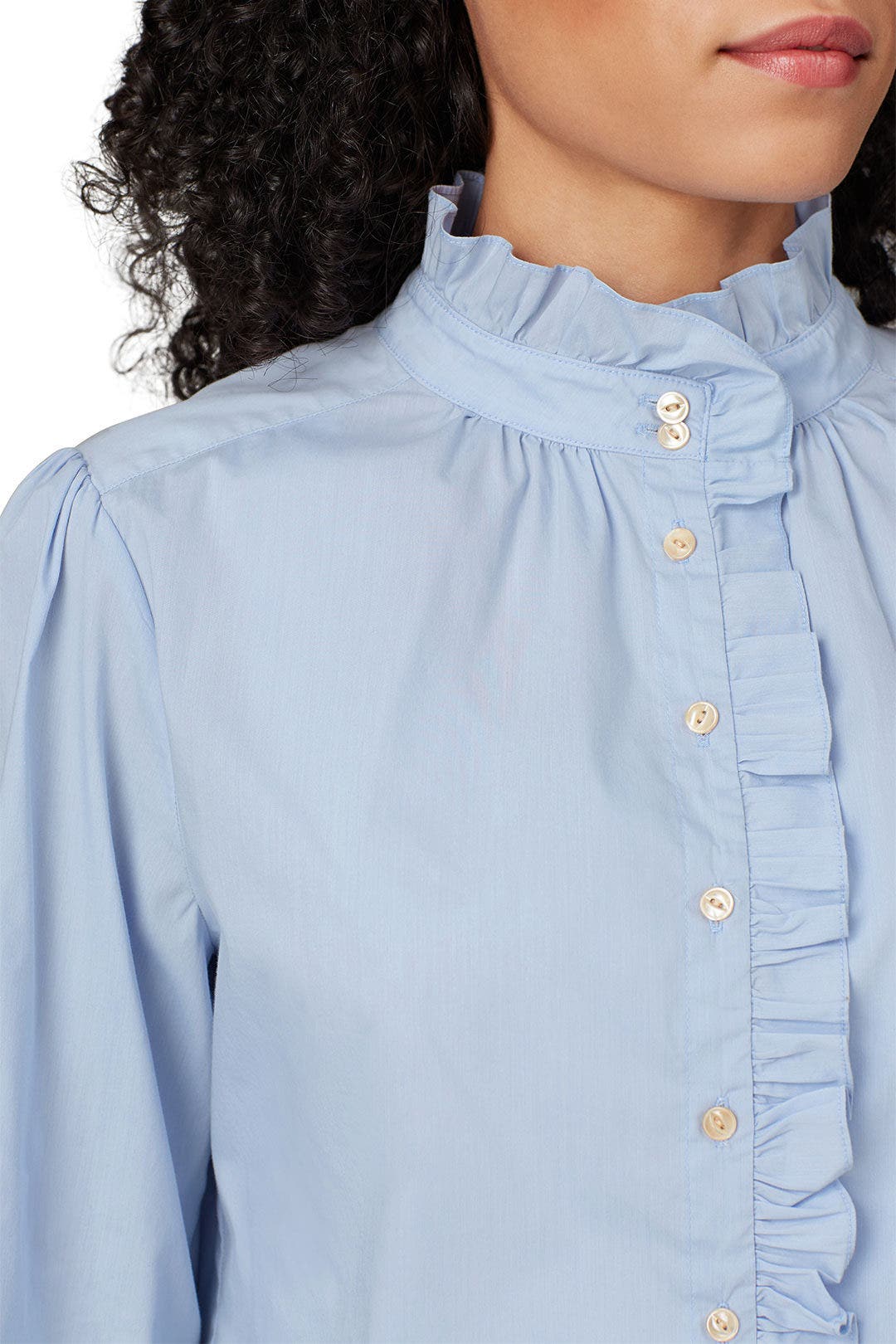 Long Sleeve Poplin Ruffle Top by Rebecca Taylor NYC 3