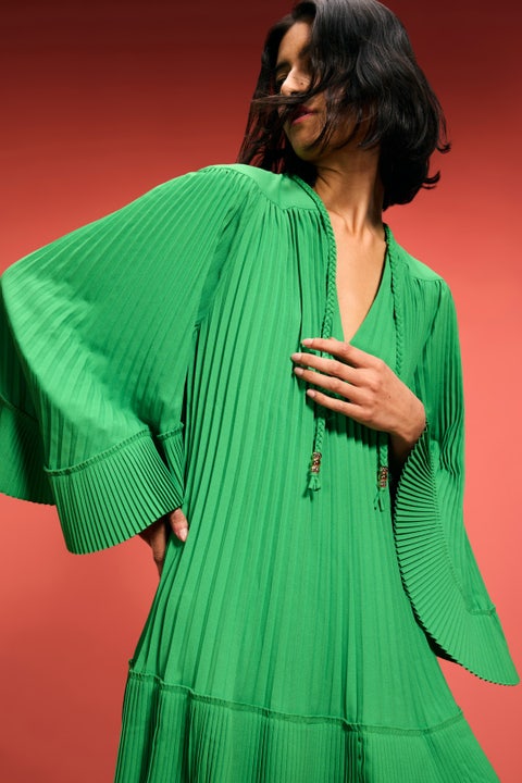 Pleated Short Dress