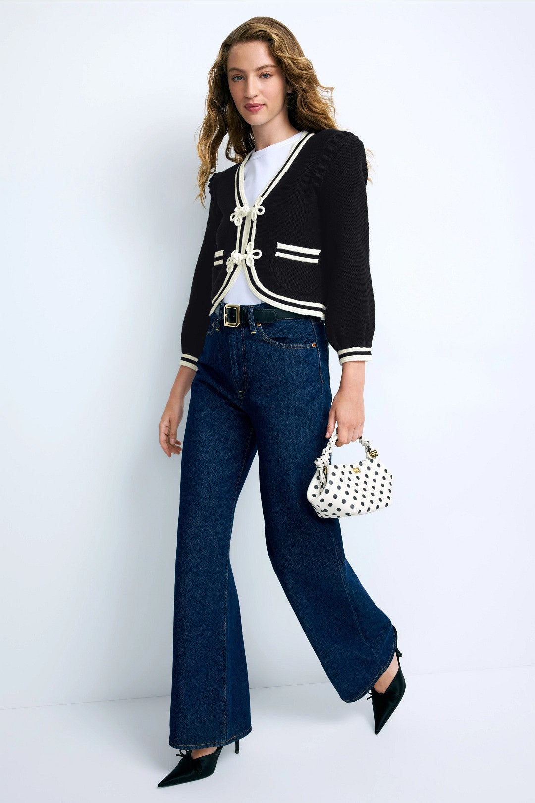 Kaito Contrast Trim Cropped Cardigan by L'agence 3