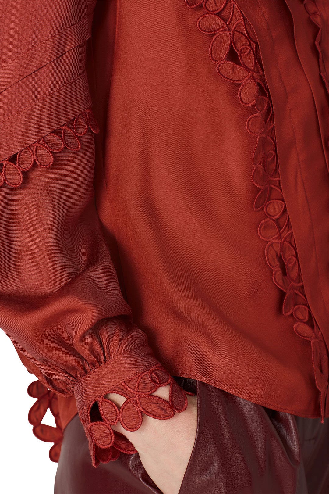 Brick Embroidered Silk Top by Rebecca Taylor NYC 3