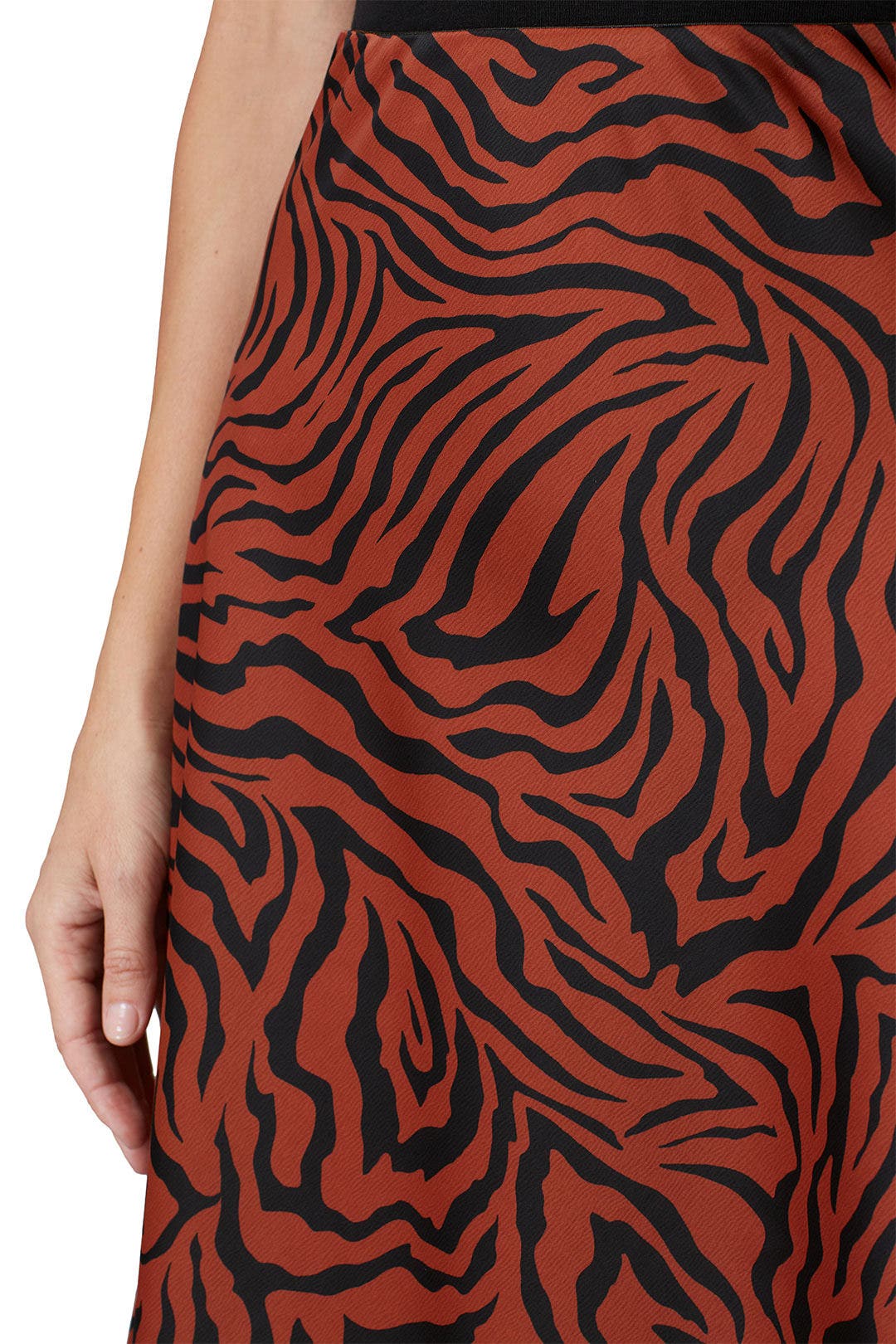 Brown Zebra Satin Midi Skirt by Sweet Baby Jamie 3