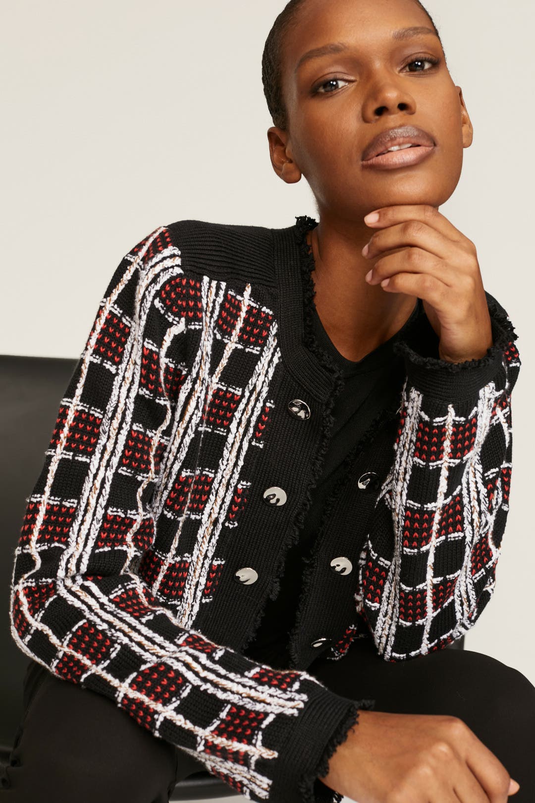 【sheller】シェリエbicolor tweed knit cardigan bicolor tweed knit cardigan – shéller / シェリエ