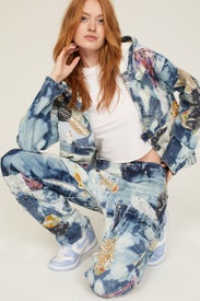 Upcycled Bleached Jeans by Nigel Xavier | Rent the Runway