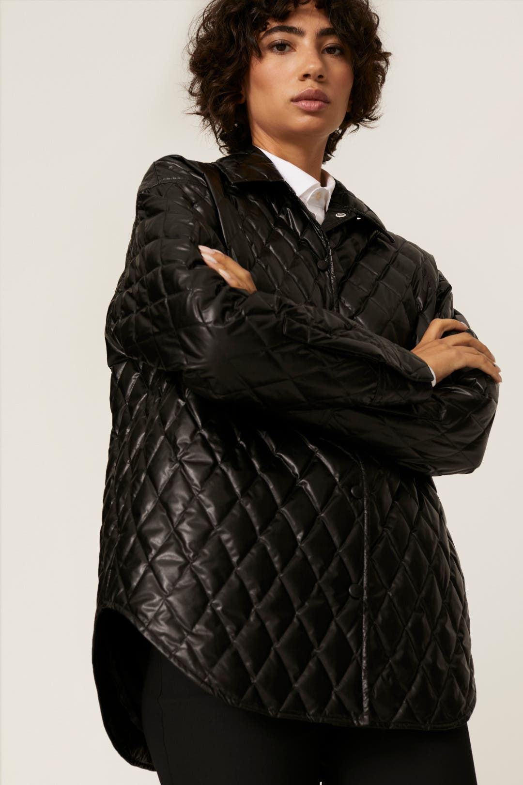 Quilted Faux Leather Shirt Jacket by Theory | Rent the Runway