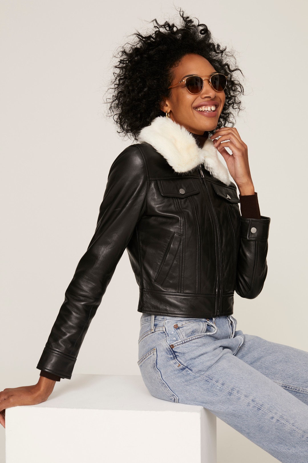 Leather Trucker Jacket by Slate & Willow 3