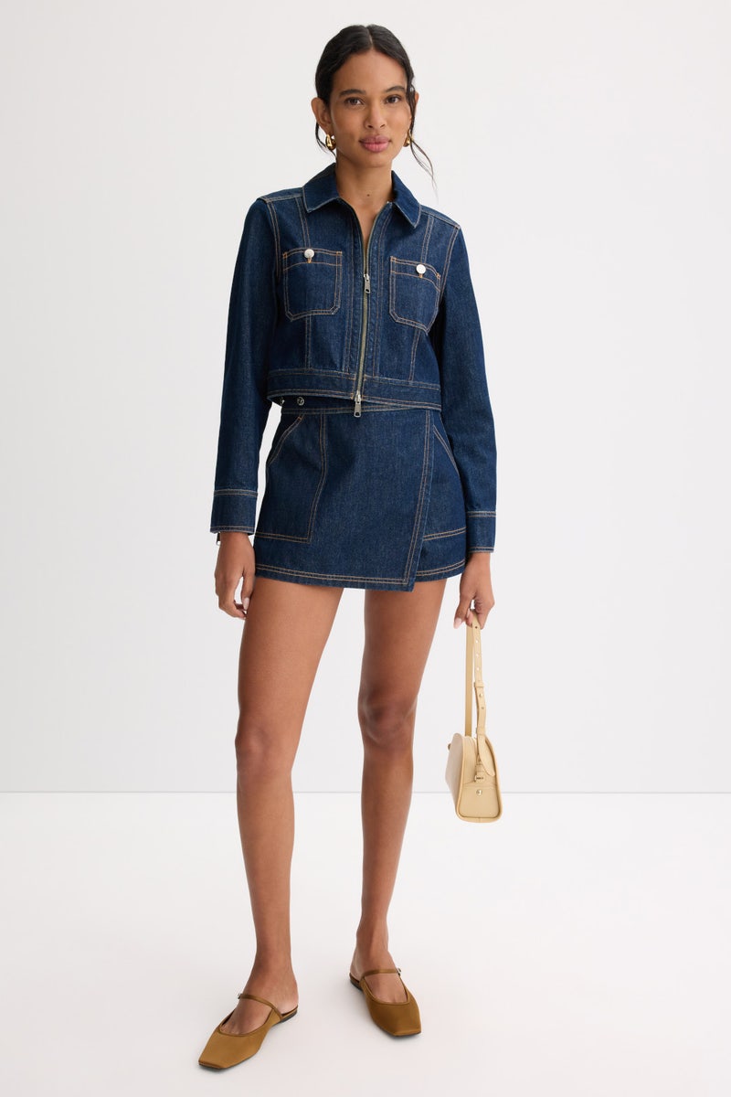 Patty Cropped Denim Jacket by Veronica Beard - Photo 3