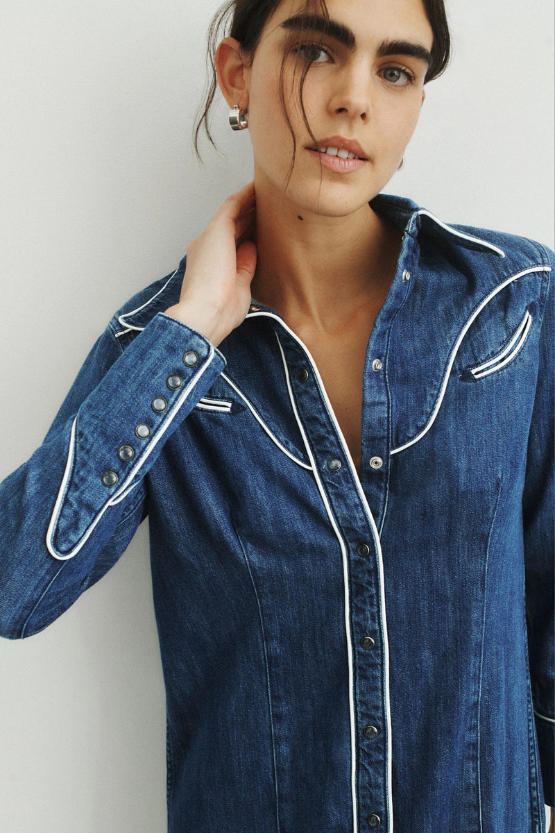 Western Piped Shirt Dress by WRANGLER - Photo 3