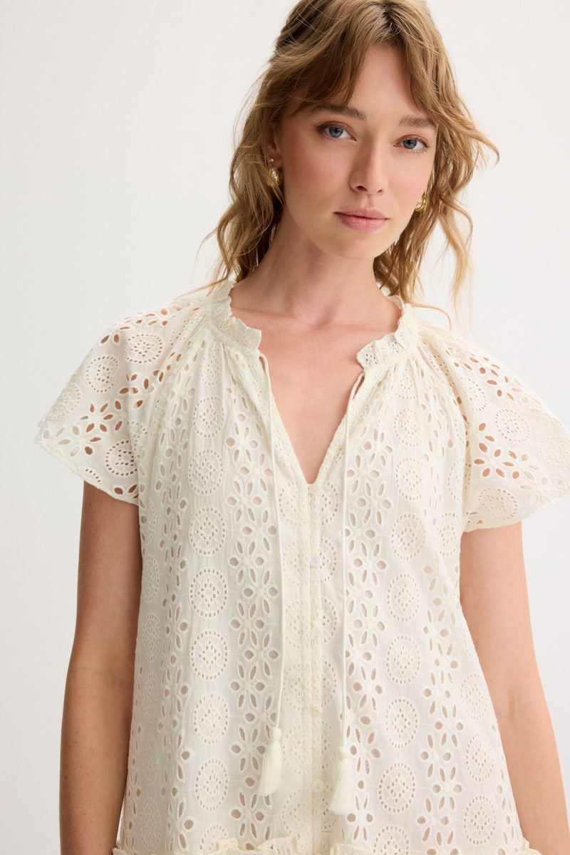 Eyelet Mini Dress by Cleobella - Photo 3