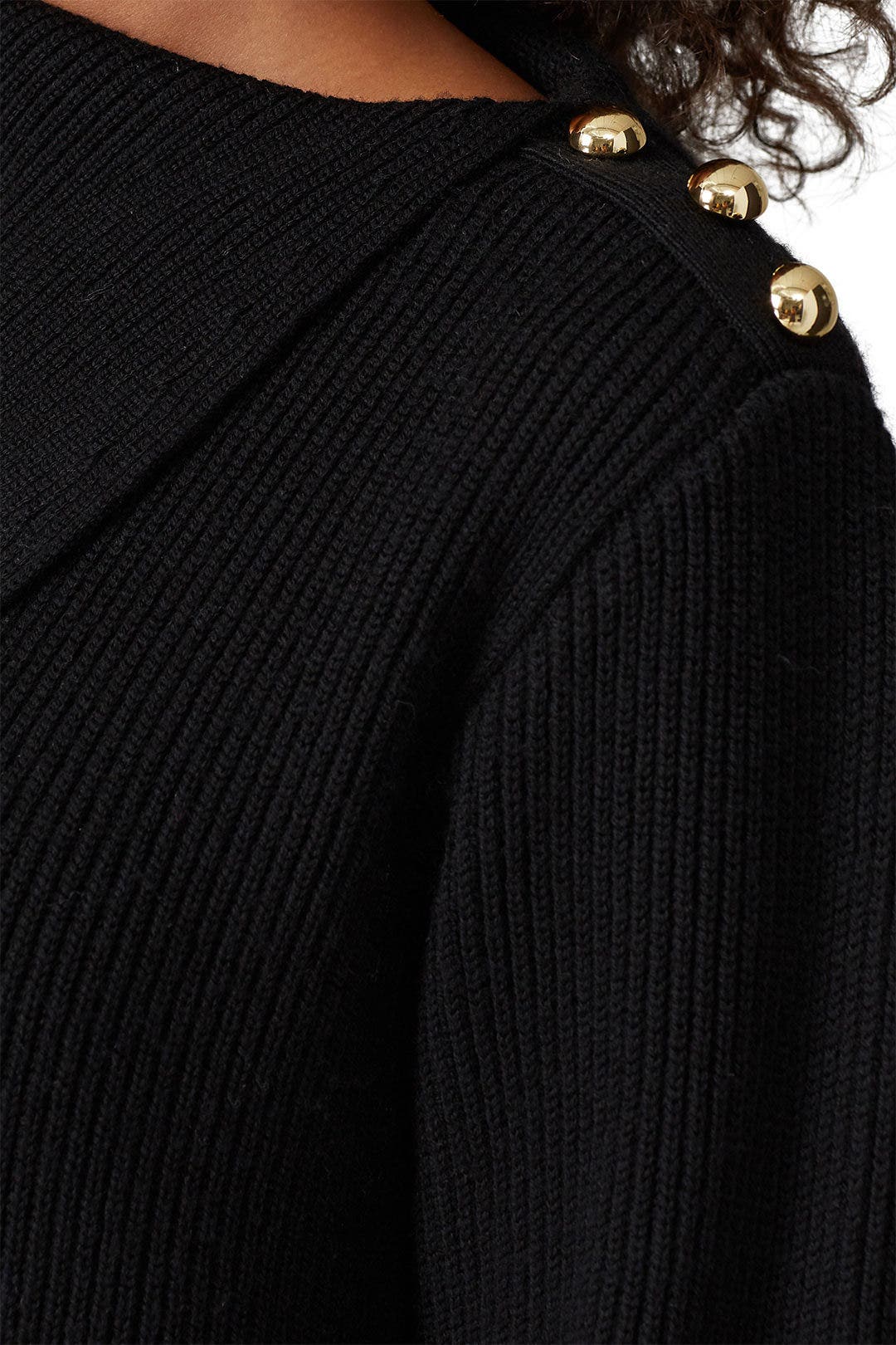 Black Foldover Sweater by Milly 3