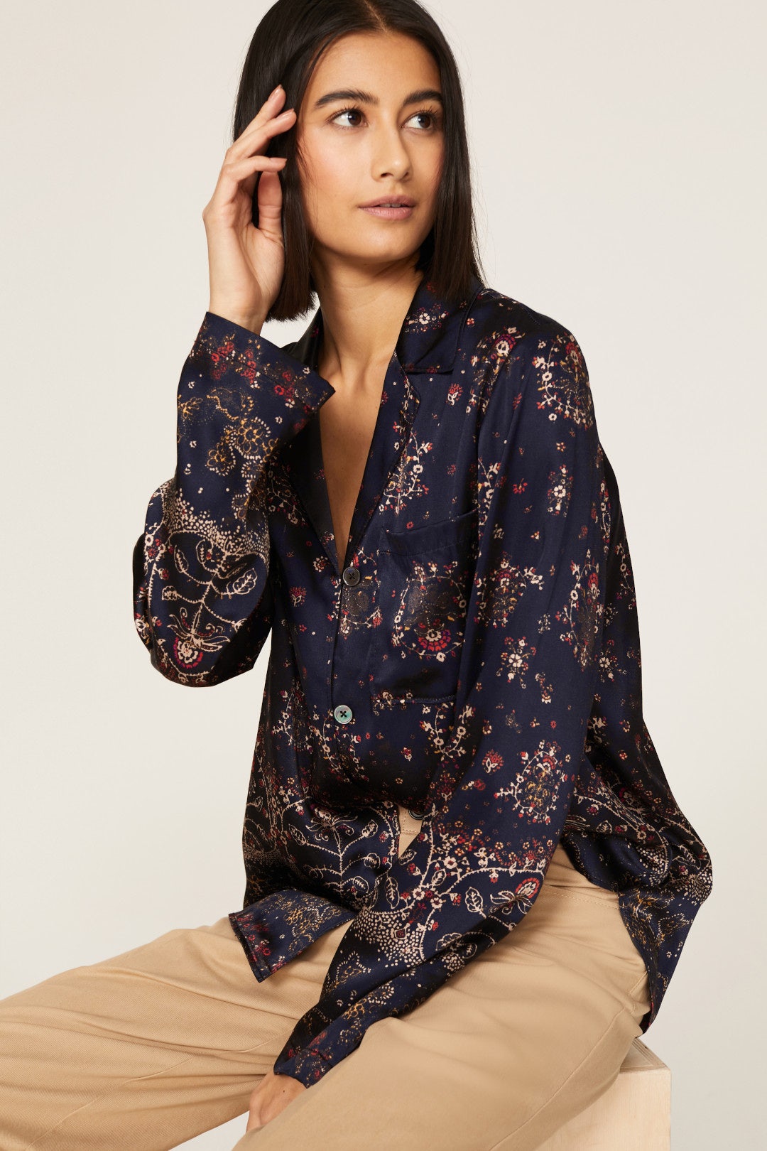 Fleur Silk Button Down by Rebecca Taylor NYC 3