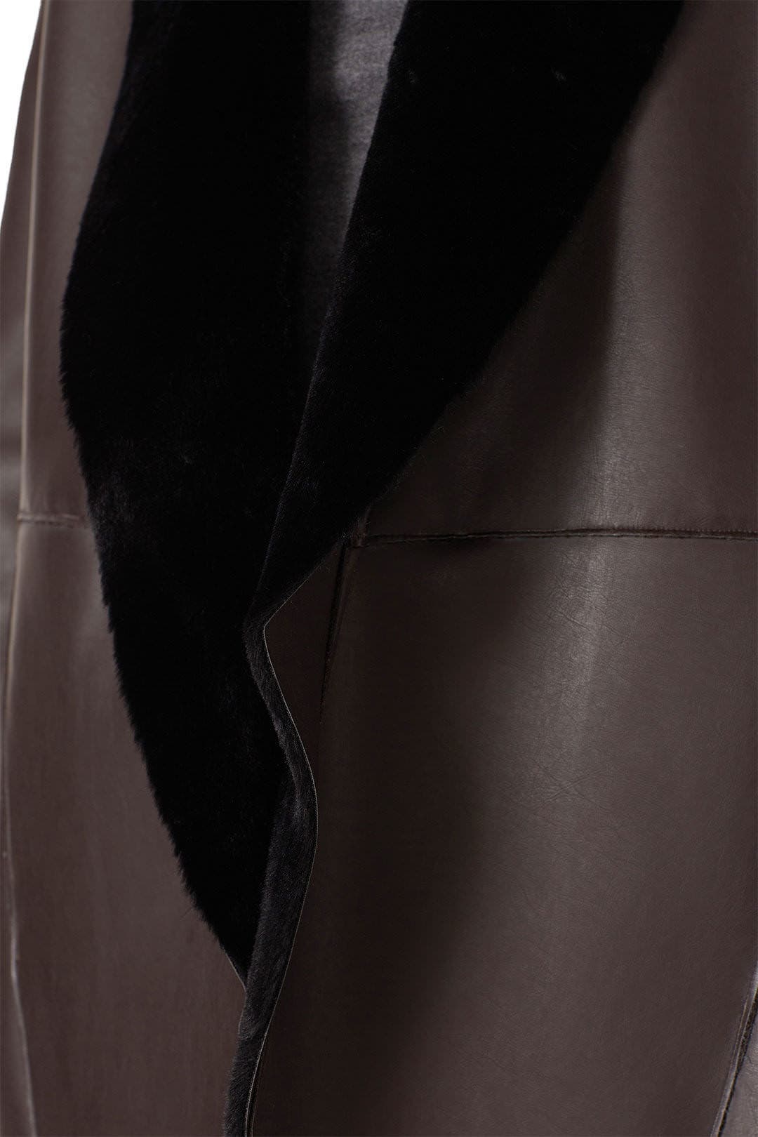Brown Faux Leather Coat by Victor Alfaro x RTR | Rent the Runway