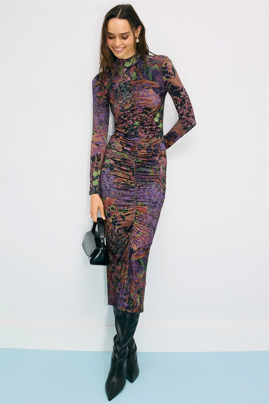 Alonia Mesh Mock Neck Dress by Untitled in Motion 3