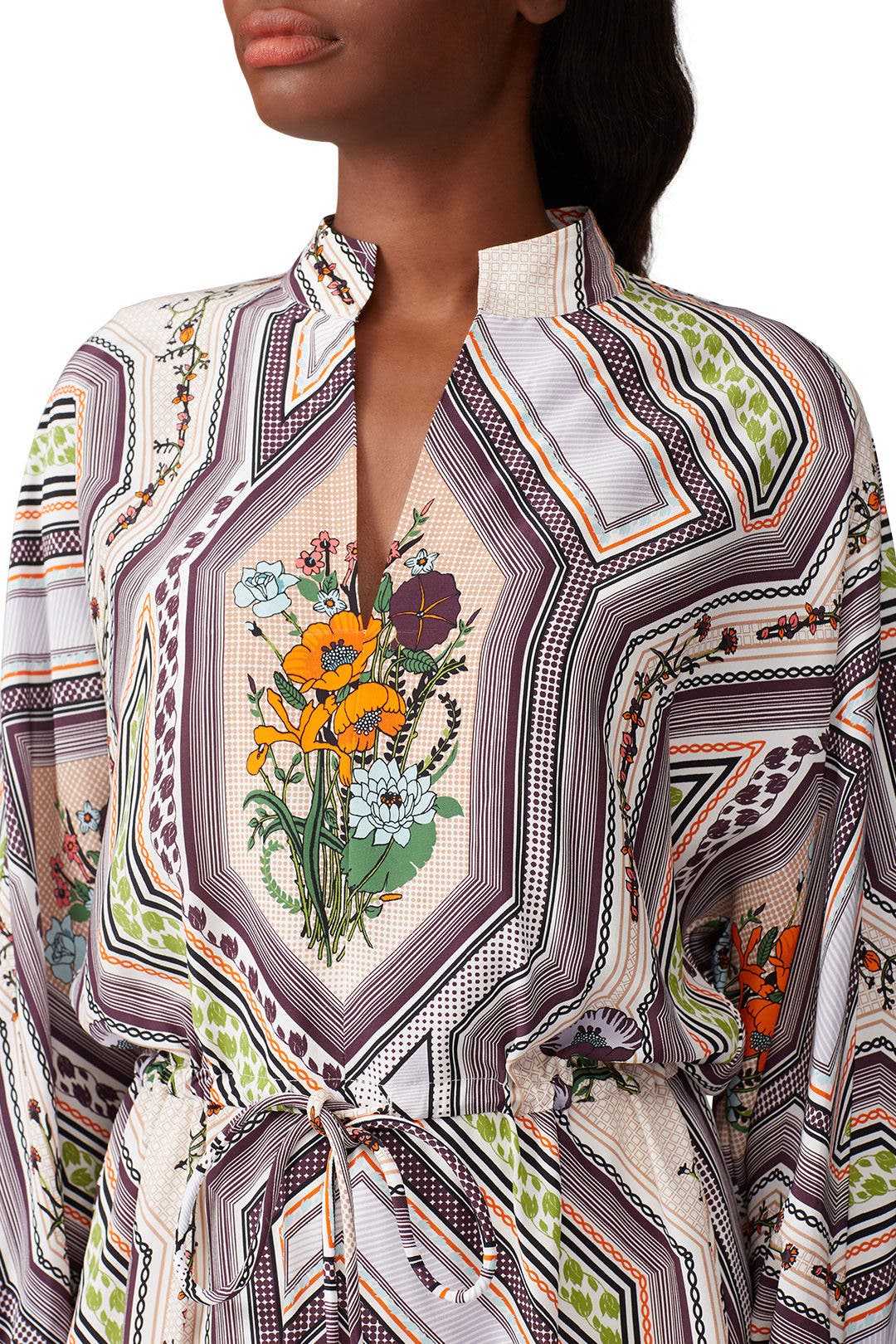 Ivory Homage Printed Dress by Tory Burch | Rent the Runway