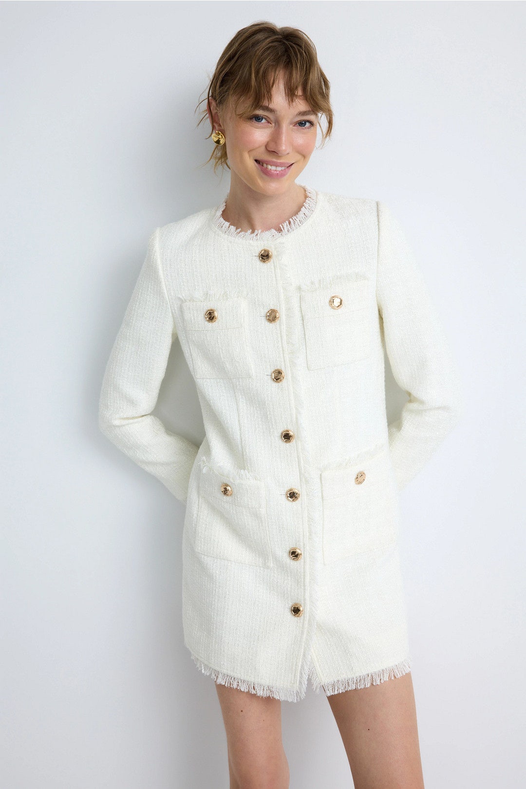 Neile Boucle Long Jacket by Milly 3