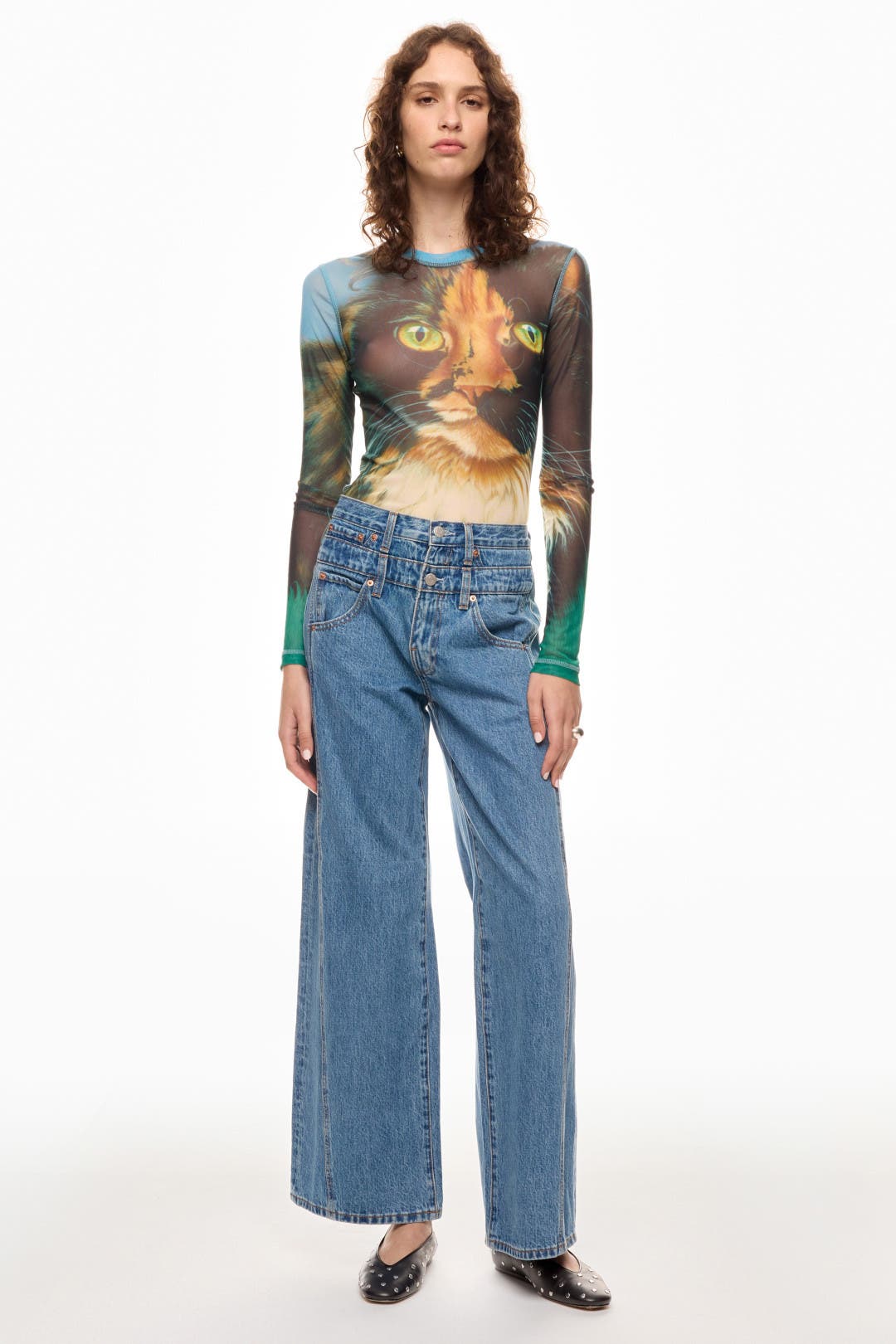 Cat Graphic Mesh Top by JW Anderson | Rent the Runway
