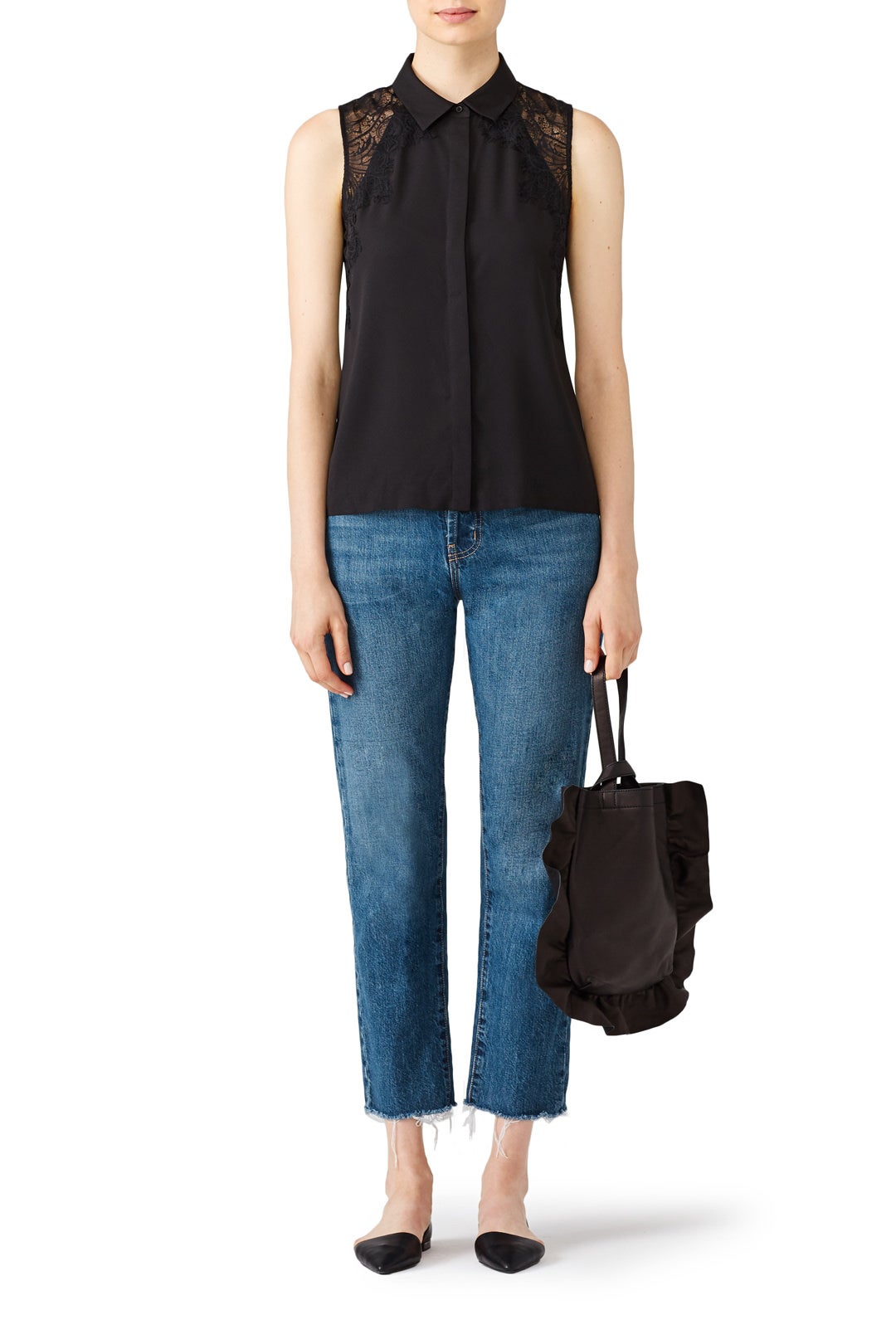 Black Vera Lace Shirt by Cooper & Ella 3