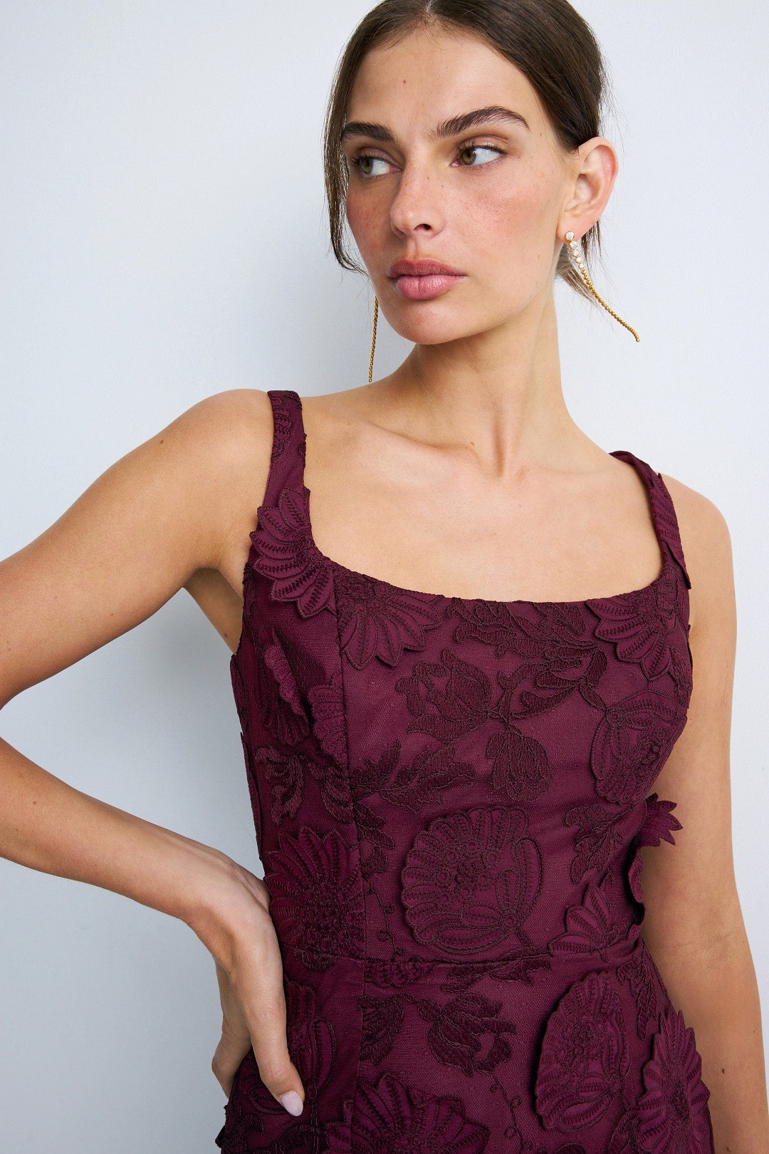 Lorena Embroidered Gown by Dress The Population 3