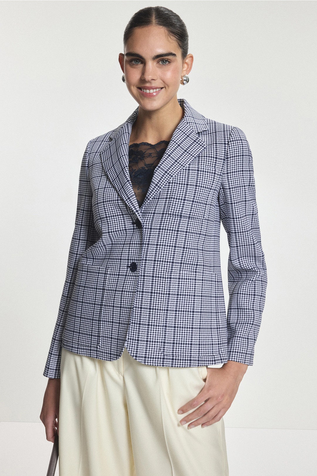 Plaid Patch Pocket Fitted Blazer by MICHAEL KORS 3