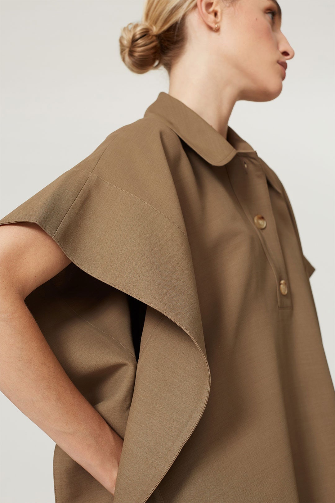 Flounce Hem Polo Shirt by Co 3