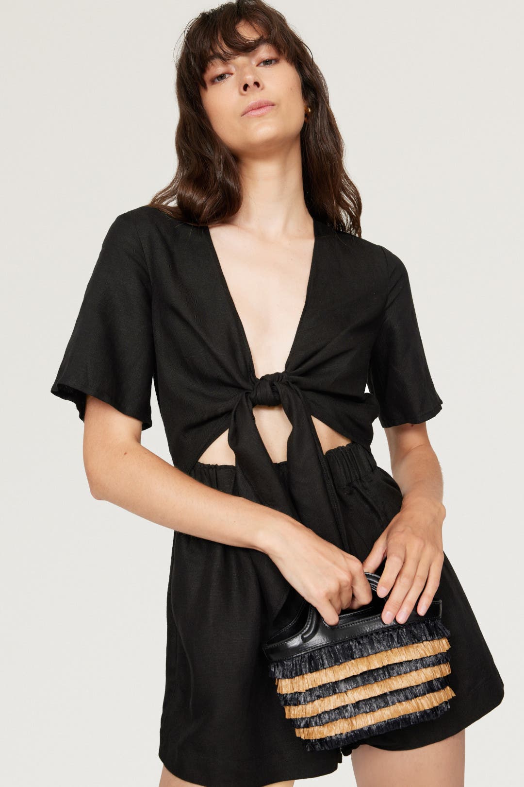 Red Tie Front Romper by Thakoon x RTR | Rent the Runway