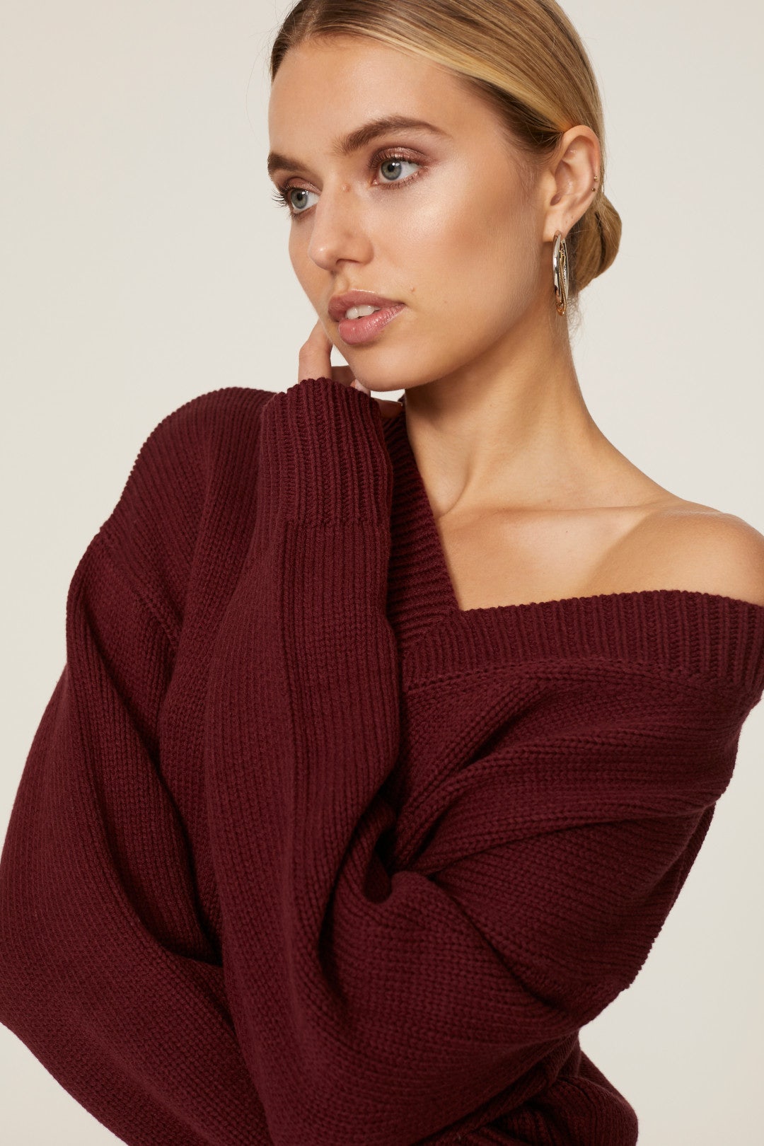 Red V-neck Sweater by Jason Wu x RTR 3
