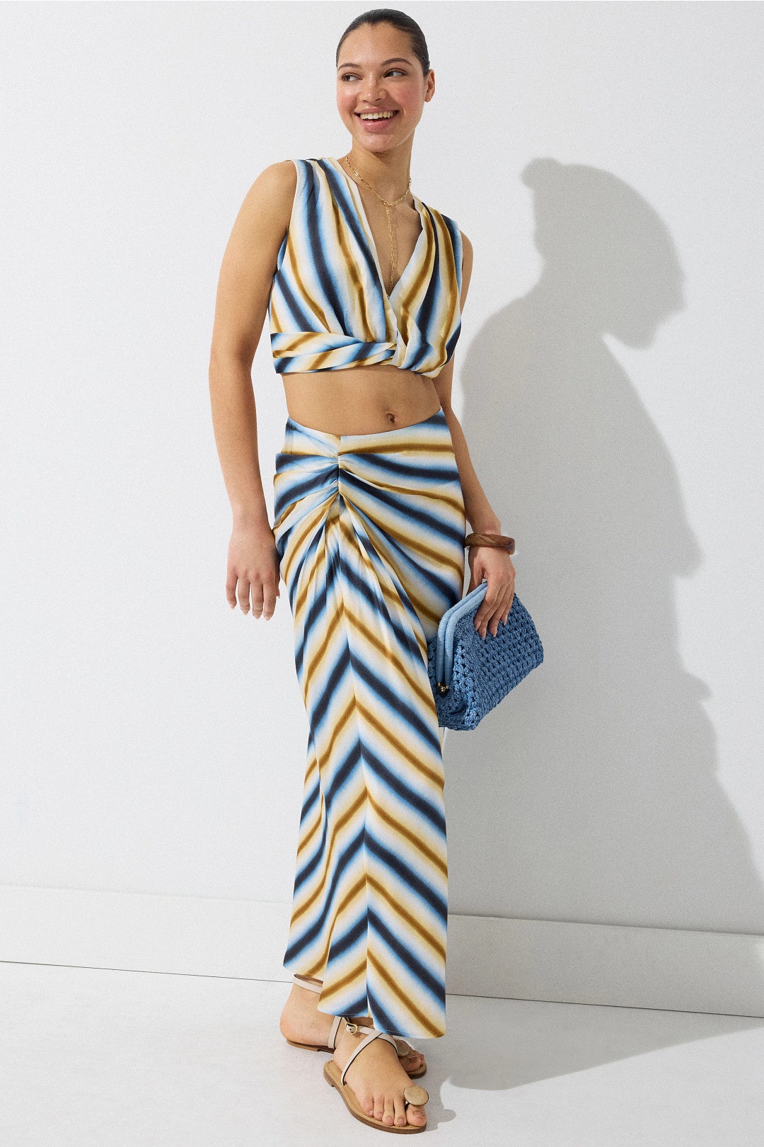 Jean Striped Midi Skirt by A.L.C. 3