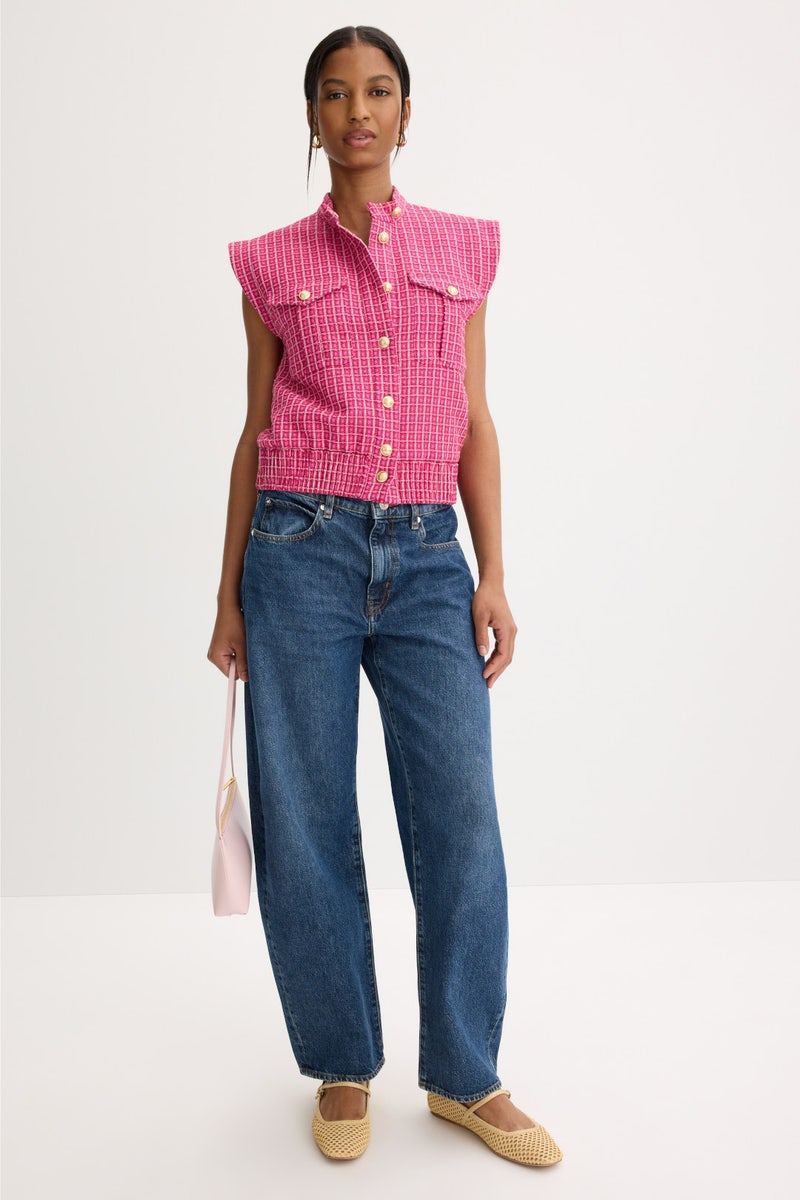 Namira Cotton Tweed Sleeveless Jacket by Derek Lam 10 Crosby - Photo 3
