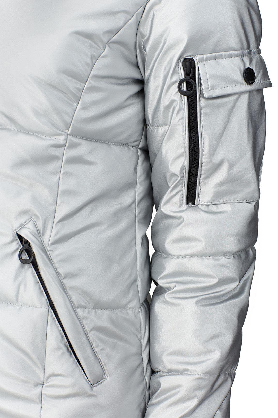 Silver Lexi Puffer Coat by NOIZE 3