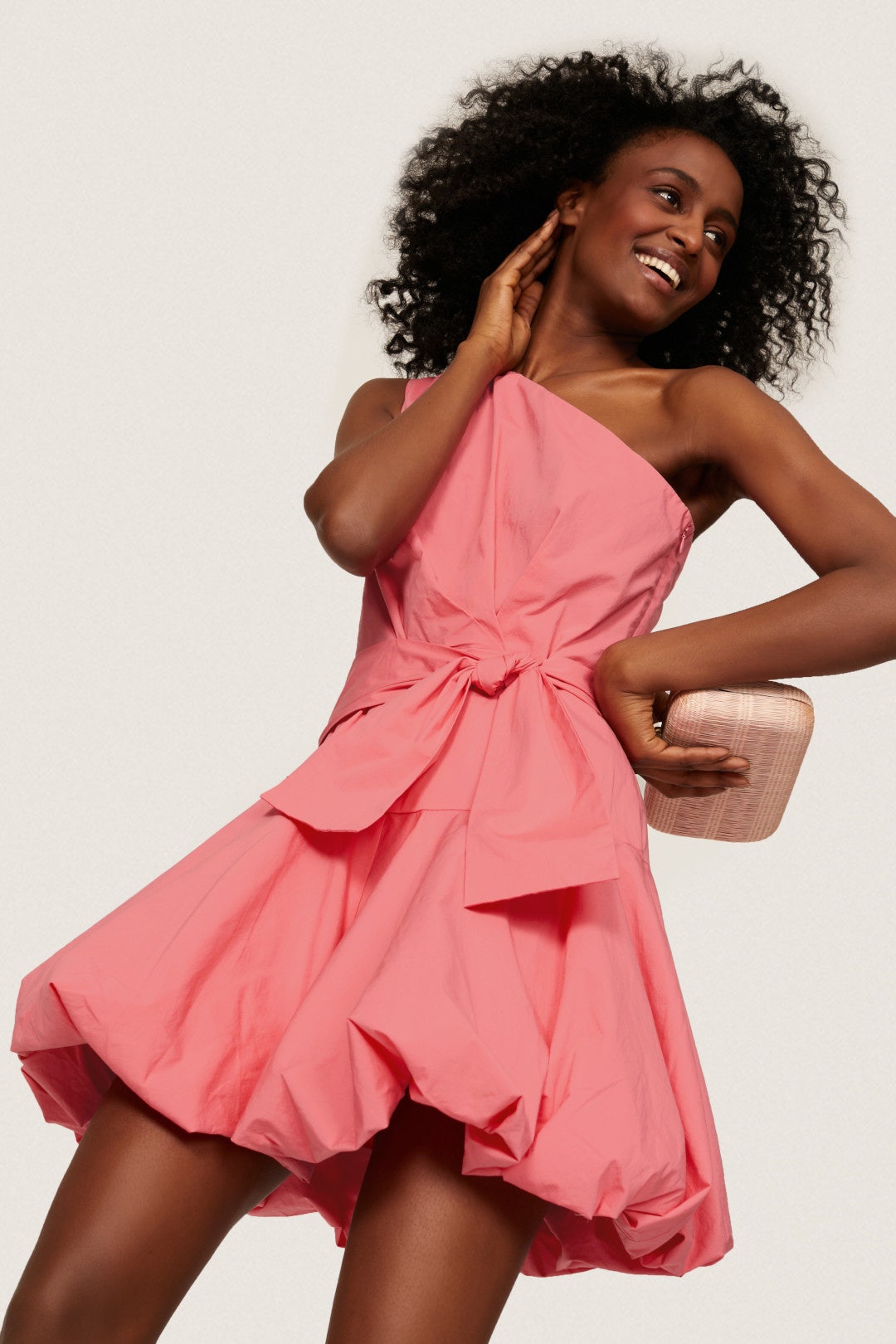 derek lam one shoulder dress Pink One Shoulder Dress
