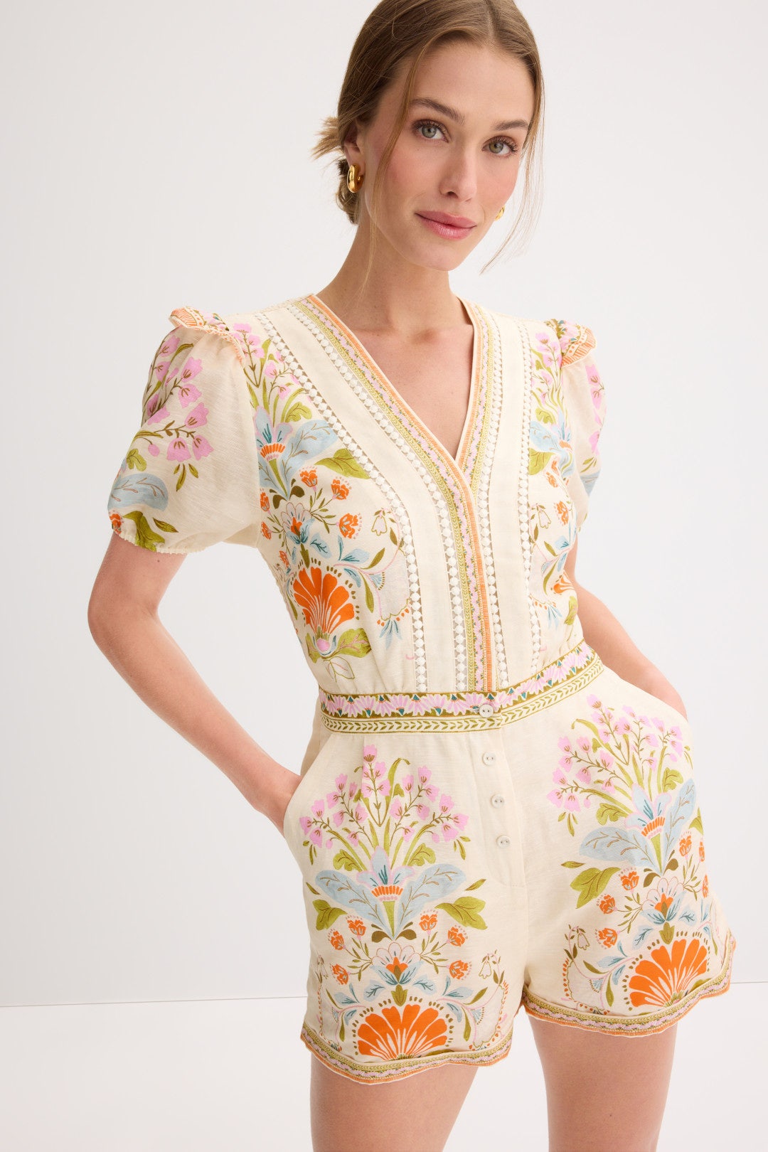 Dany Vintage Floral Romper by Caballero 3