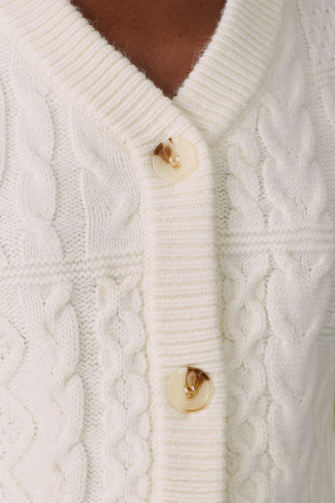 Ivory Mix Cable Cardigan by VOX LUX 3