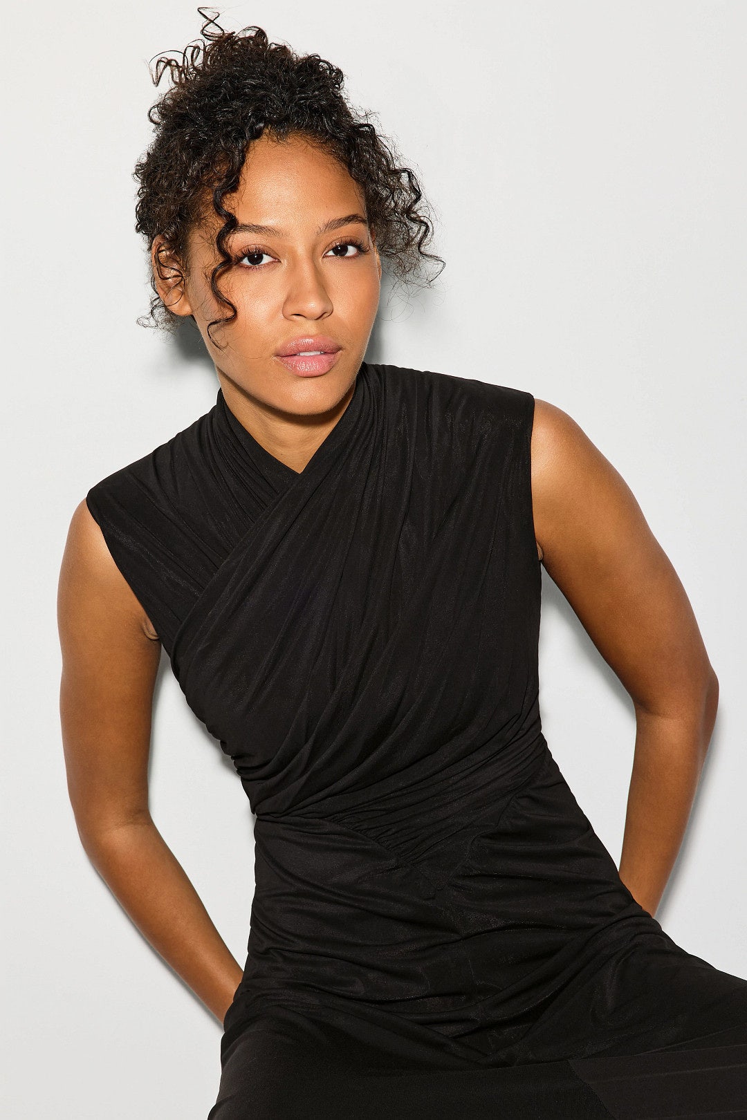 Jersey High Neck Gown