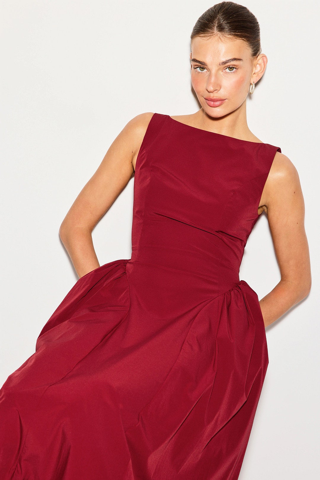 Boat Neck Midi Dress