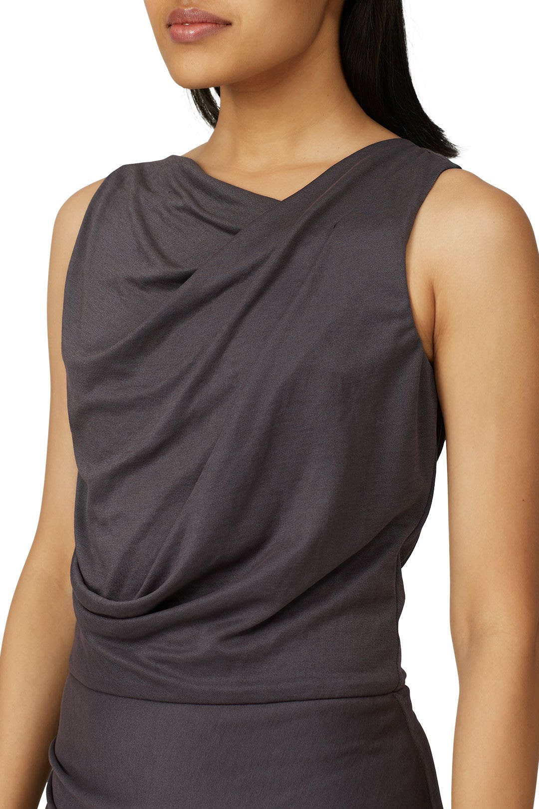 Dark Slate Draped Sheath by HALSTON 3
