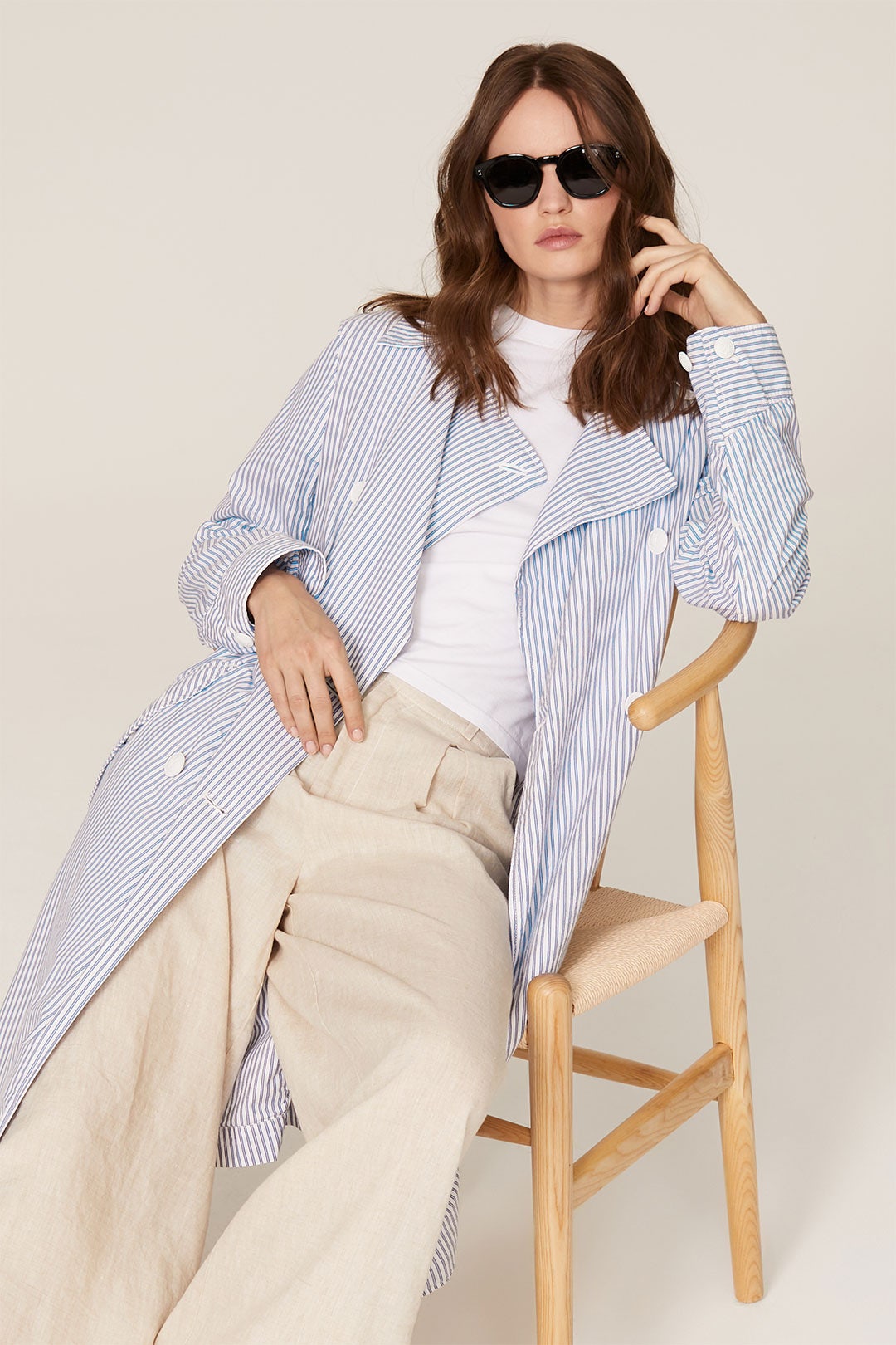 Adriene Striped Trench Coat by rag & bone 3