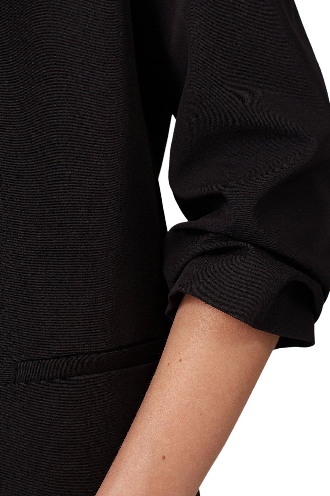 Black Shirred Sleeve Blazer by Slate & Willow 3