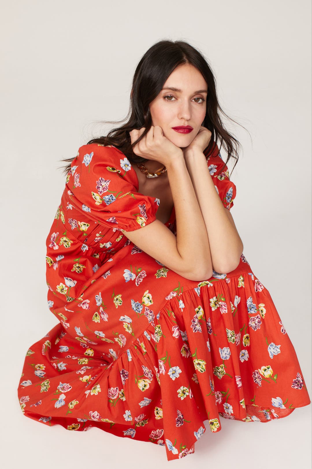 ハーリップトゥ　Tulip Cotton Blend Midi Dress Tulip Cotton Blend Midi Dress（スカート）｜Her lip to（ハー