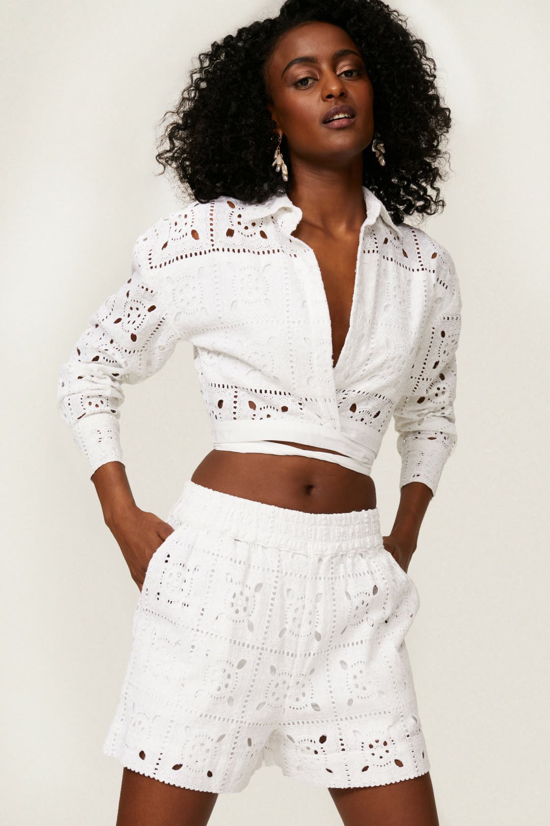 Lucina Embroidered Shorts by Miguelina | Rent the Runway