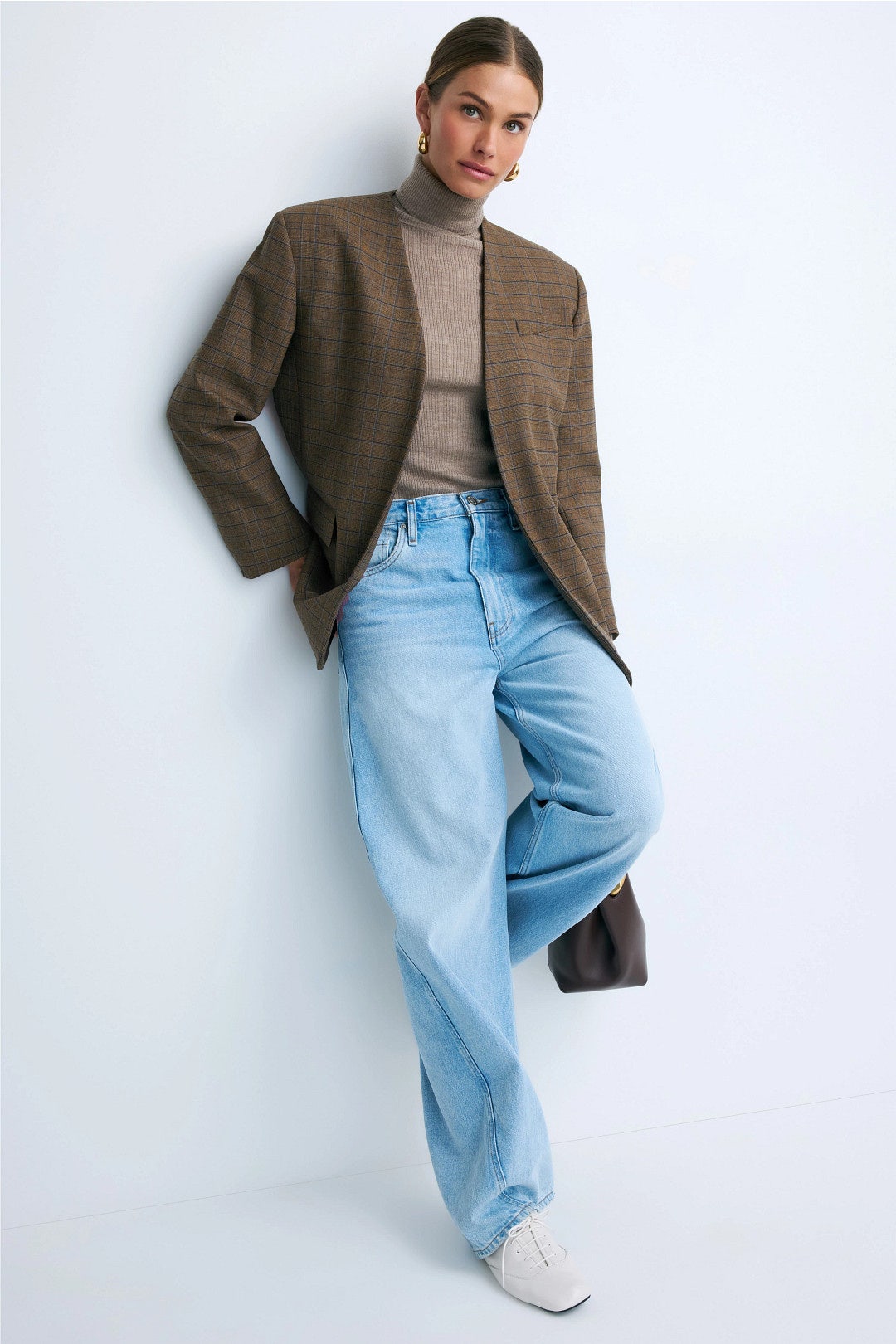 Olivia Plaid Collarless Blazer by Sandro 3