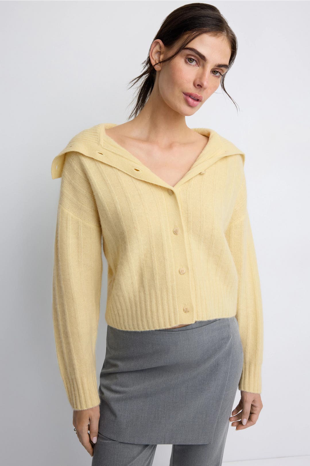Premium Cashmere Reversible Collared Cardigan by NAADAM | Rent the