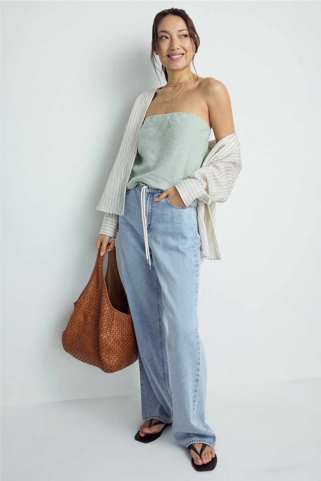 Normandie Light Wash Jeans With Tie Belt by Rails 3