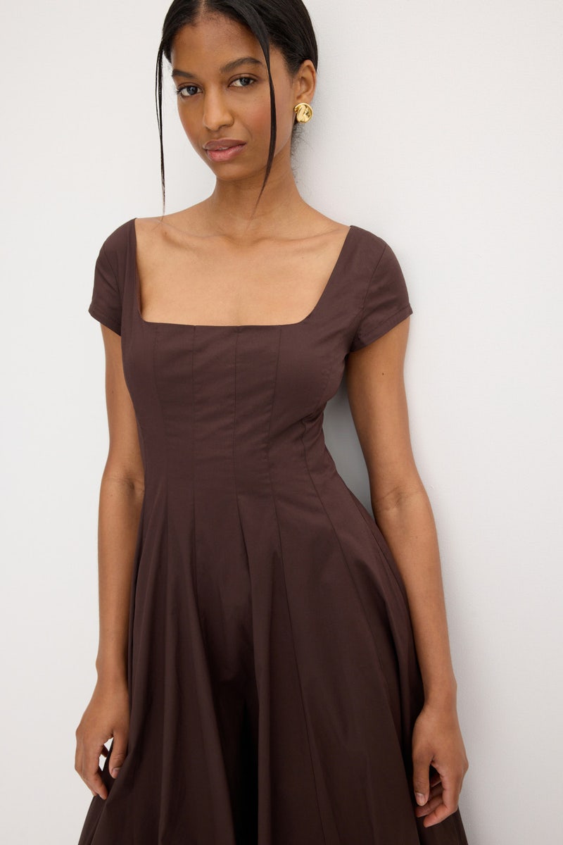 Short Sleeve Wells Dress Earth by Staud - Photo 3