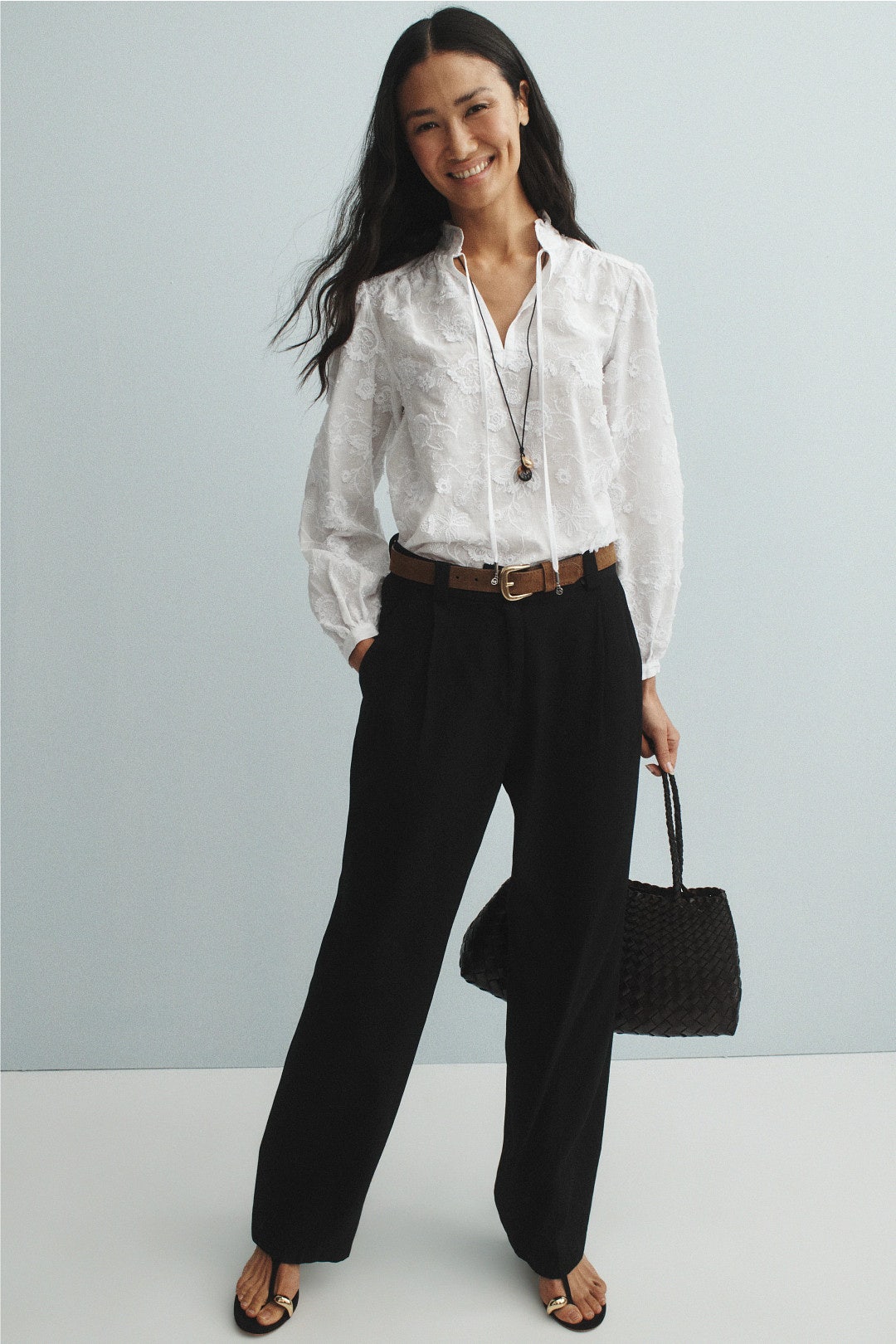 Embroidered Cotton Frill Blouse by MICHAEL KORS 3