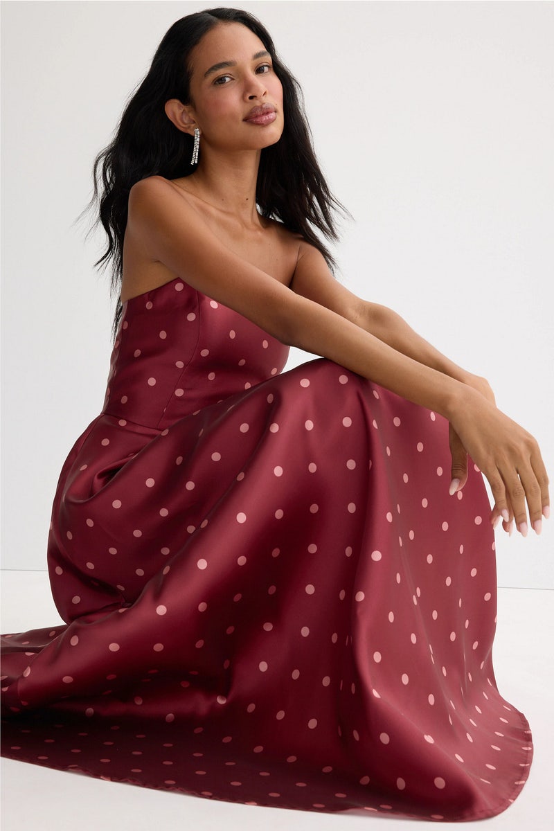 sachin and babi light blue dress SELF-PORTRAIT Polka-Dot Pliss Chiffon Midi Dress