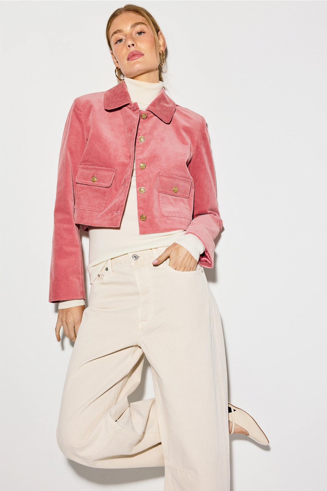 Aylin Pink Corduroy Jacket by LoveShackFancy 3