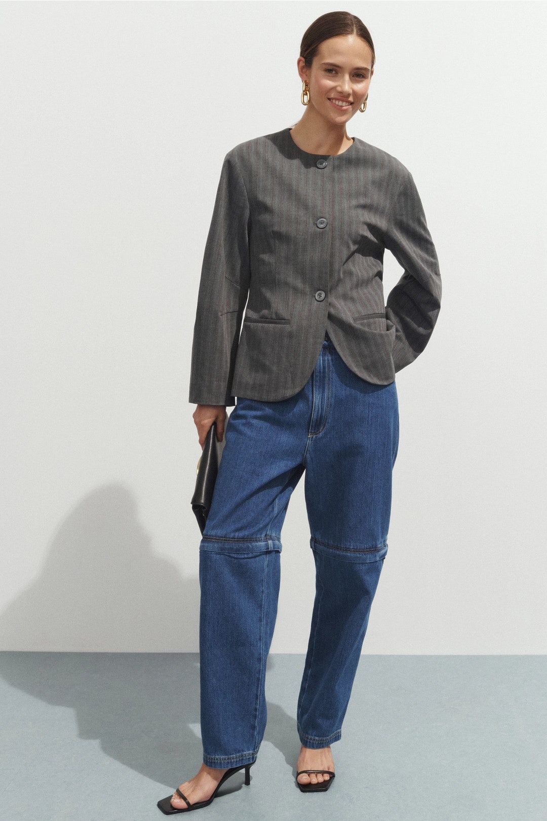 Lars Denim Convertible Zip Jeans by Tibi 3