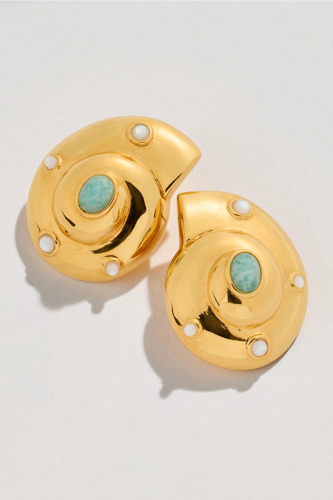 Nautilus Stud Earrings by Lizzie Fortunato 2