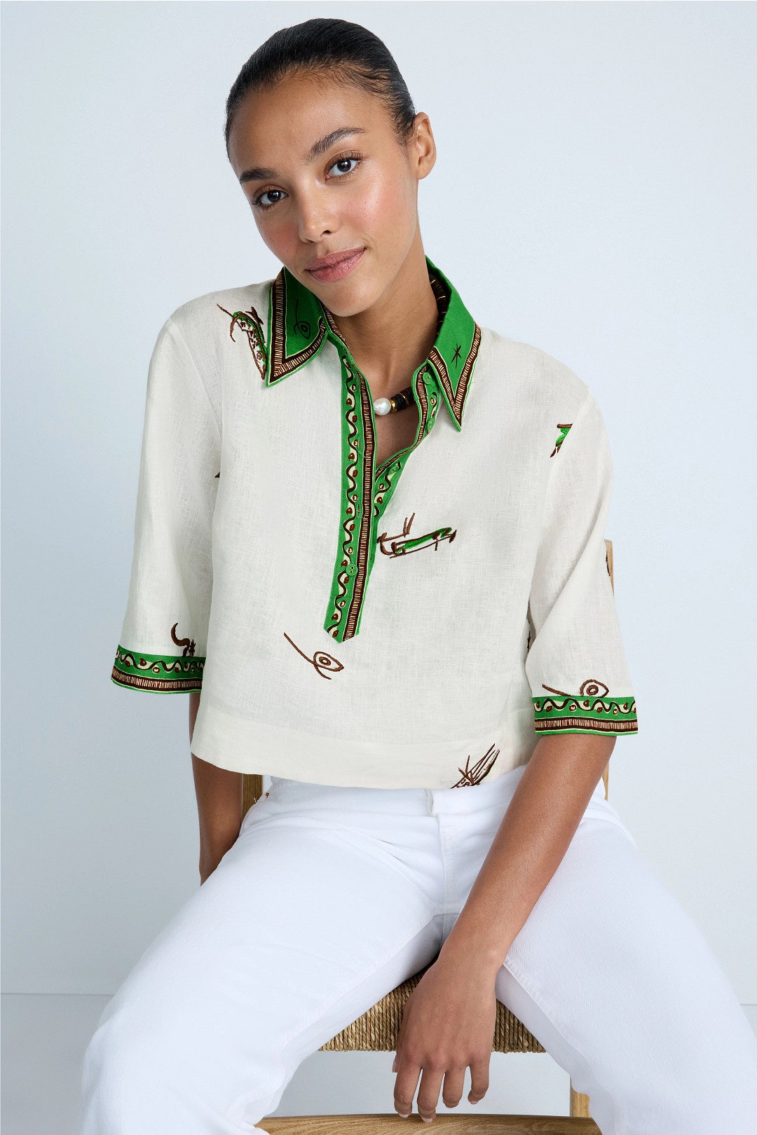 Wanda Cropped Shirt by ALÉMAIS 3
