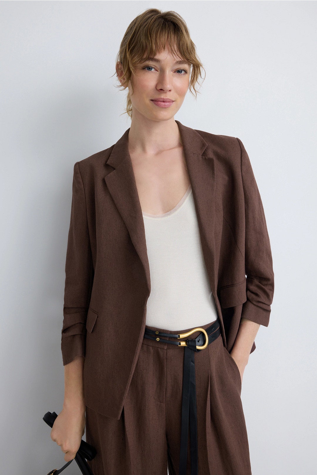 Ruched Sleeve Blazer by BOSS 3
