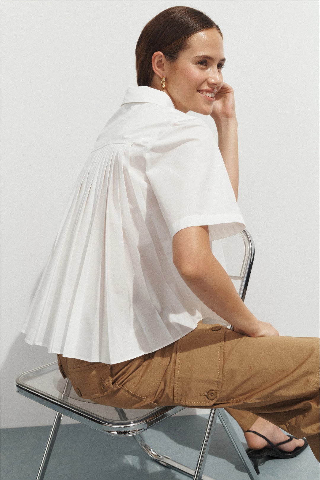 Pleated Collared Shirt by Derek Lam 10 Crosby x RTR 3